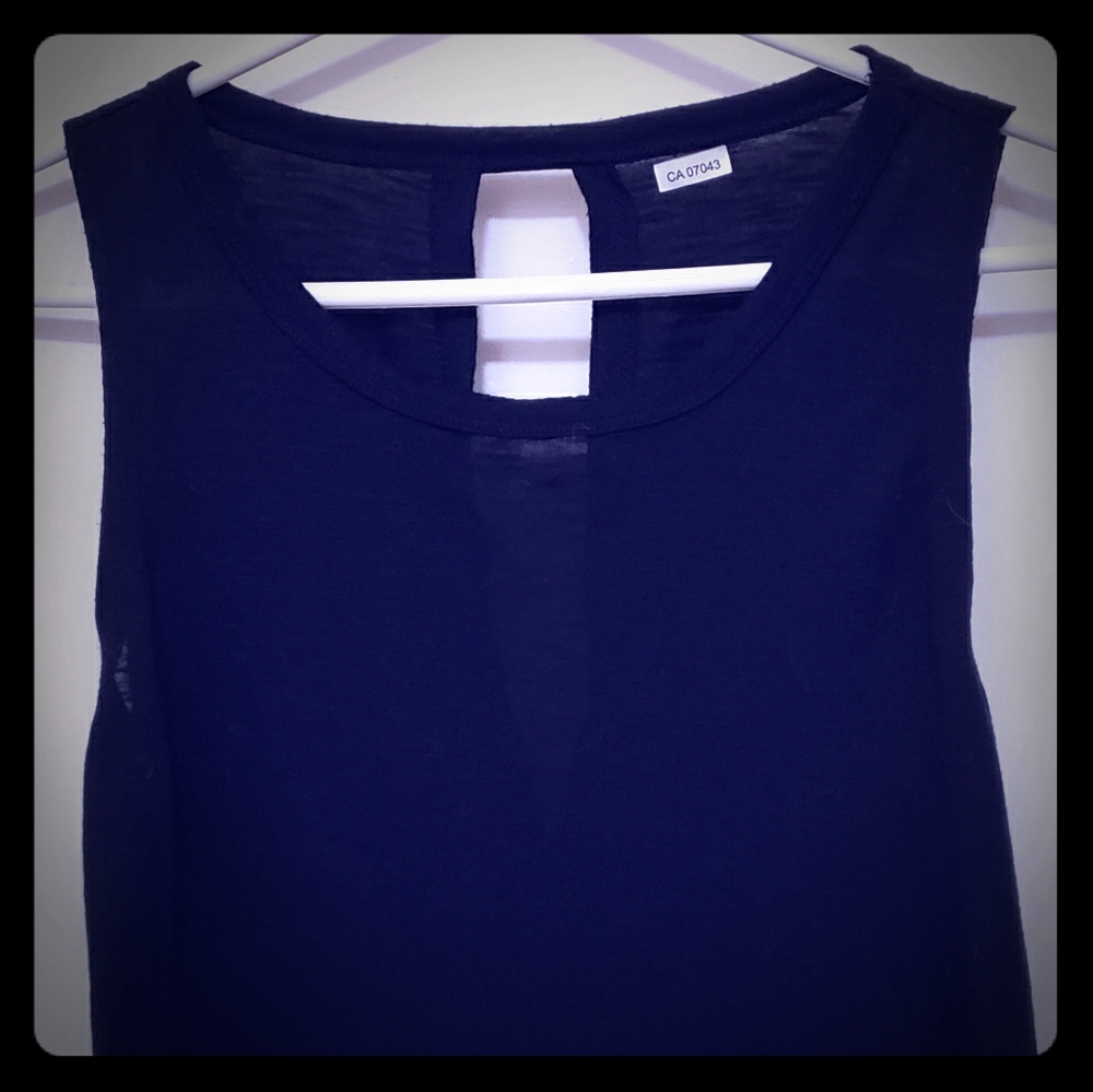 🍄2for15🍄Open Back High Collar Translucent Top